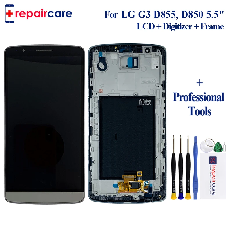 С рамкой дисплей для LG G3 ЖК сенсорный экран дигитайзер с Замена Оригинальный D850