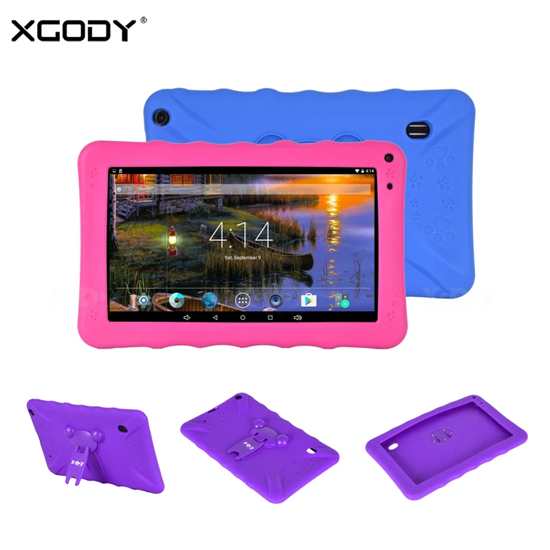 XGODY 9 дюймов планшетный ПК Android 6,0 1G+ 16G четырехъядерный 800*480 Двойная камера Wi-Fi Bluetooth планшет планшеты с силиконовый чехол-держатель