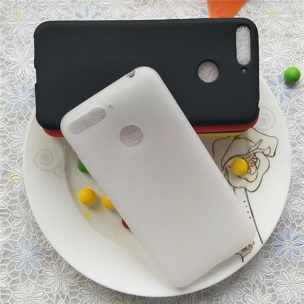 Простая однотонная задняя крышка для Huawei Y6Prime 2018 Macarons Цветной силиконовый