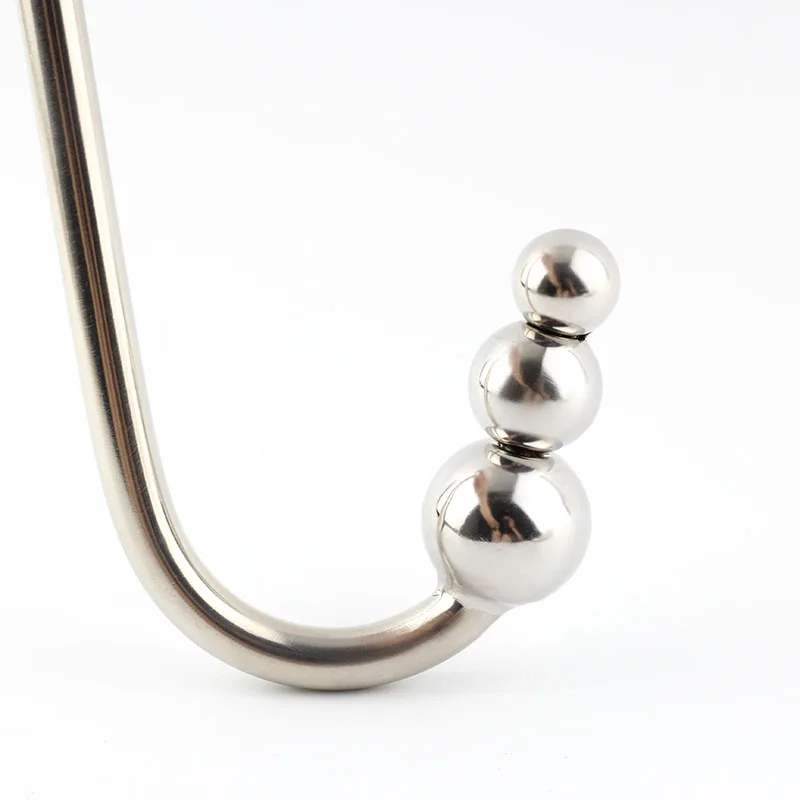 BEEGER Beaded Anal Hook Top Quality Stainless Steel with 3 balls Metal Plug hook | Красота и здоровье