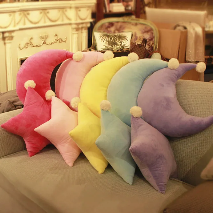 

Candice guo! 1 шт., мягкая плюшевая подушка в виде Луны и звезды