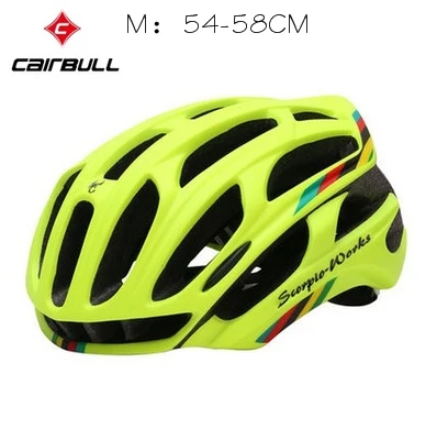 Fluorescent yellow M Cairbull светодиодный светильник дорожный велосипедный шлем Casco Ciclismo интегрально-Формованный велосипедный шлем MTB велосипедный спортивный защитный шлем 212 г 5 видов цветов - Цвет: Fluorescent yellow M
