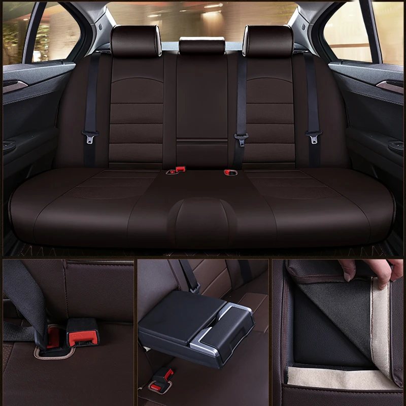 AUSFTORER чехлы из натуральной кожи под заказ для Volkswagen VW EOS 2007-2011 Чехлы для автомобильных сидений передние и задние аксессуары