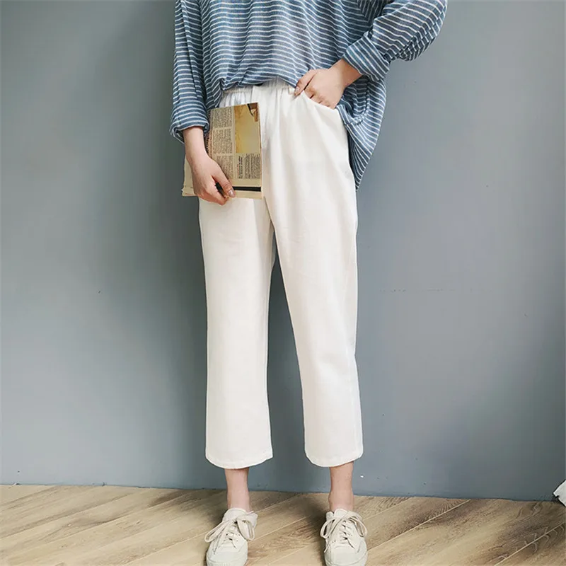 OCEANLOVE All Match Solid New Ankle-length Pants Zipper Fly 2020 Summer Women Korean Fashion Elastic Waist Bottoms 11452 | Женская