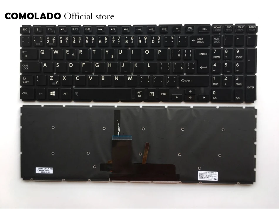 CZ Чешская клавиатура для TOSHIBA L50 B L55 P55W S50 черный с подсветкой Клавиатура