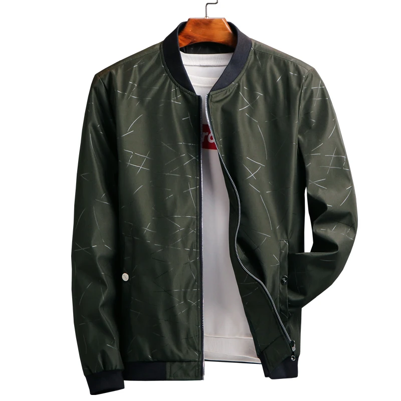 1806Green jacket men casual baseball jacket Spring Autumn Fashion Slim Fit Men Jacket Thin Jackets Brand Casual Coat Top Quality 1043 - Цвет: 1806Green