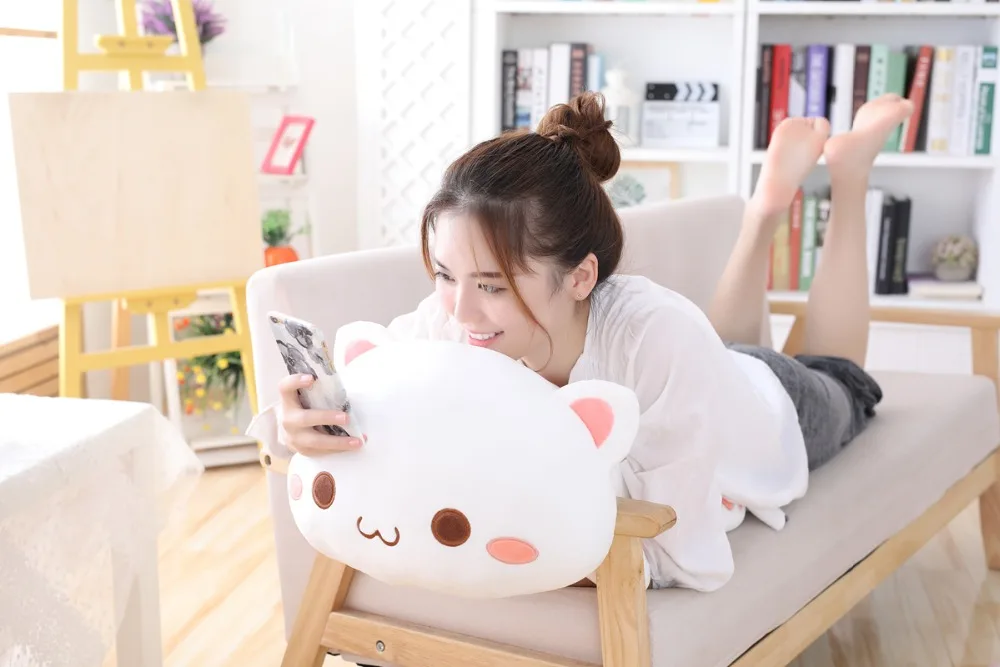 1 шт. 35/50/65 см Kawaii Лежа кошка плюшевые игрушки милый Кот кукла одежда с принтом с животными, мягкая подушка мультфильм подушки для детей Рождественский подарок