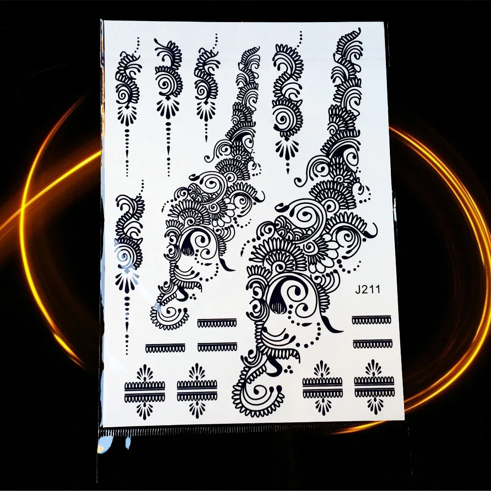 GoldOcean Yantra Мандала Black временная татуировка из хны Paste водостойкая поддельная