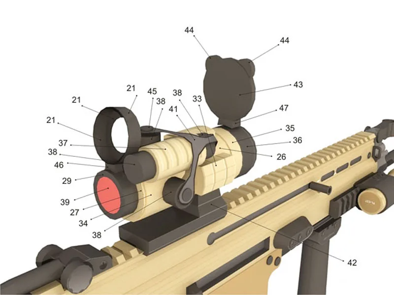 Бумажная рукоделие DIY 1:1 FN SCAR L MK16 модель штурмовой винтовки фактического размера