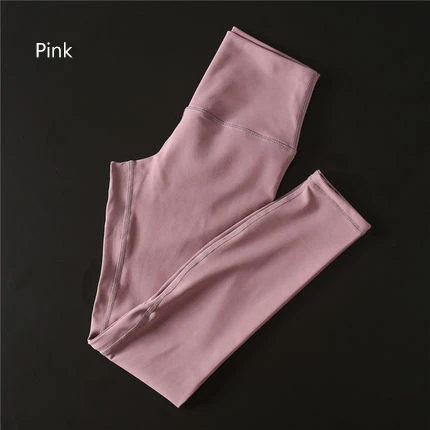 Pink Супер мягкие обнаженные штаны для йоги и фитнеса для женщин 4-Way эластичные спортивные лосины анти-пот высокая Талия тренажерный зал Спортивные Леггинсы - Цвет: Pink