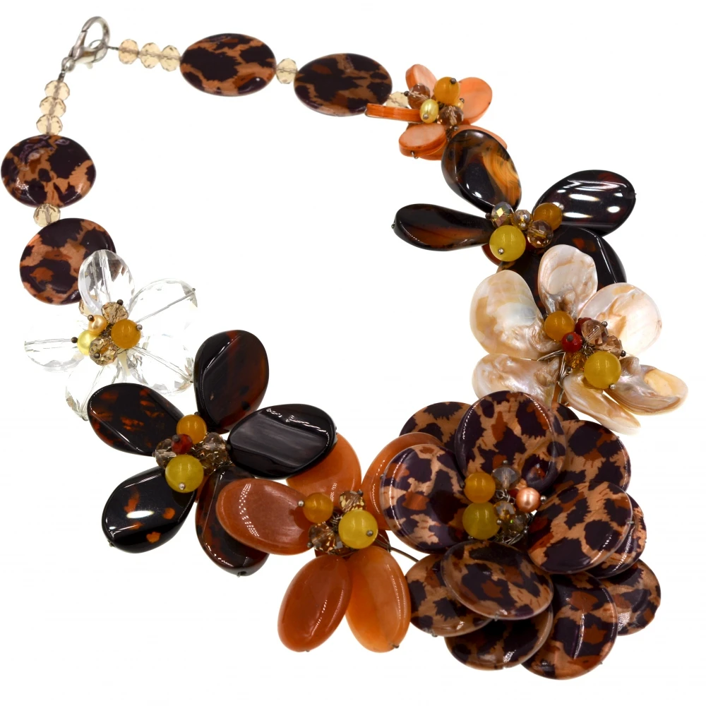 Эксклюзивные ожерелья Чокеры с леопардовым принтом из швабры и ракушек