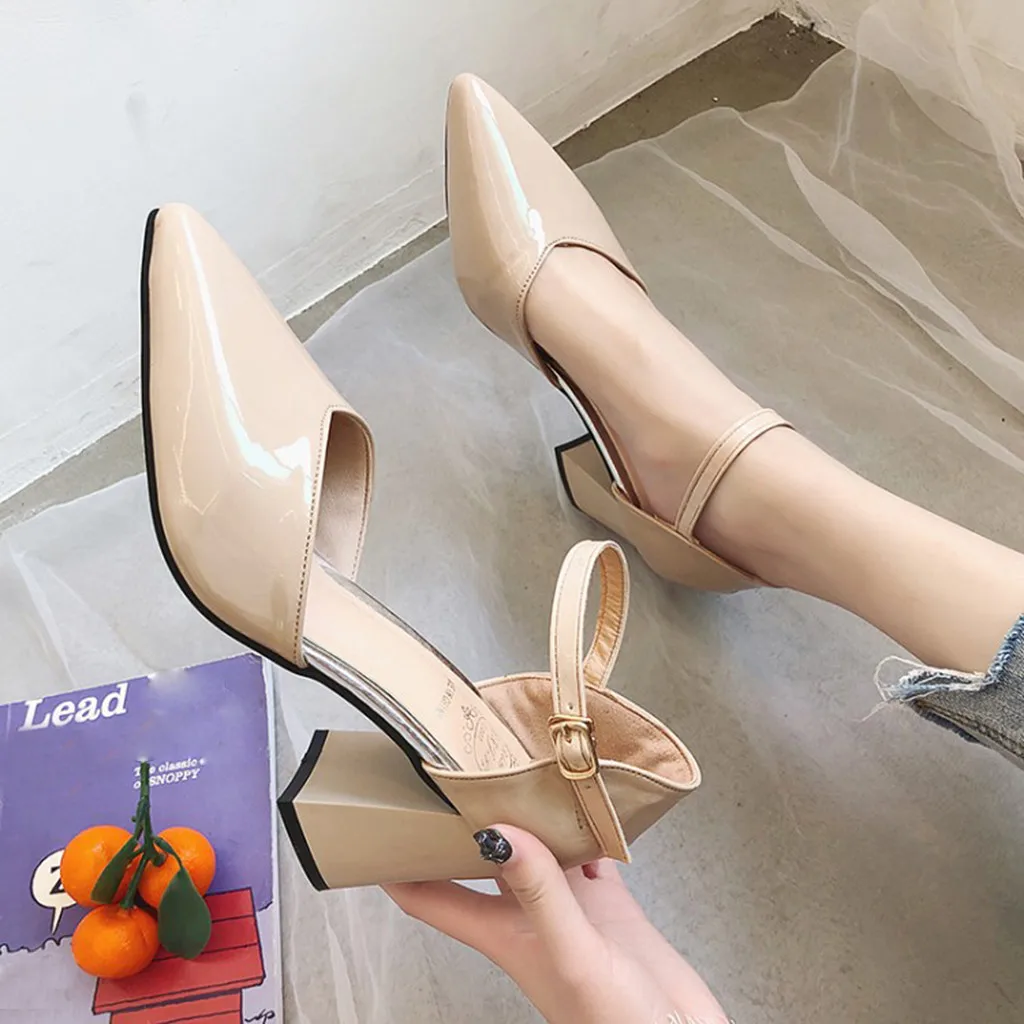 SAGACE/женская модная повседневная однотонная обувь на высоком каблуке с острым