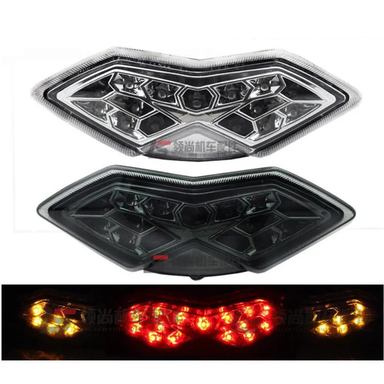 

2010 2011 2012 2013 year transparent red white smoke lens moto tail light for Kawasaki LED Z1000 Z1000SX motorcycle brake light