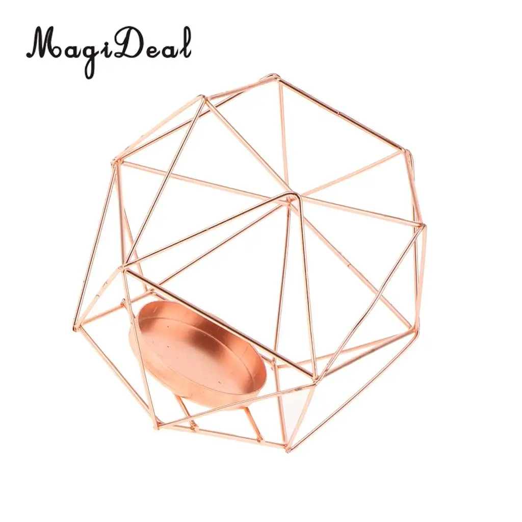 MagiDeal 4 шт. геометрический железный провод шестиугольник Короткий держатель свечей подсвечники Свадьбы Праздники Рождество украшения