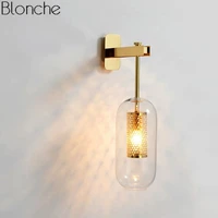 post modern glass wall lights lamp nordic led wall sconce for bathroom bedroom home lighting fixtures kitchen lamp luminaire e14