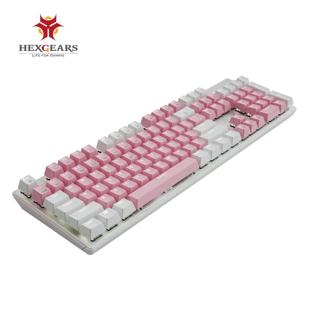 GK715-Pink-White HEXGEARS GK715 Kailh коробка переключатель игровая клавиатура Водонепроницаемый Розовый 104 клавишная клавиатура переключатель горячей замены Механическая игровая клавиатура - Цвет: GK715-Pink-White