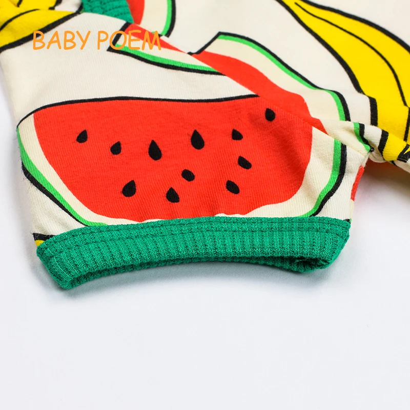 Babypoem Cotton new born baby clothes conjoined summer short sleeved clothing romper jumpsuit 2017 watermelon Banana printing | Детская