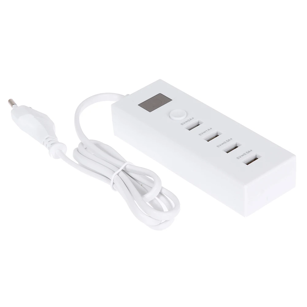 Многофункциональное зарядное устройство с 4 USB портами 5 В 2 А удлинитель для