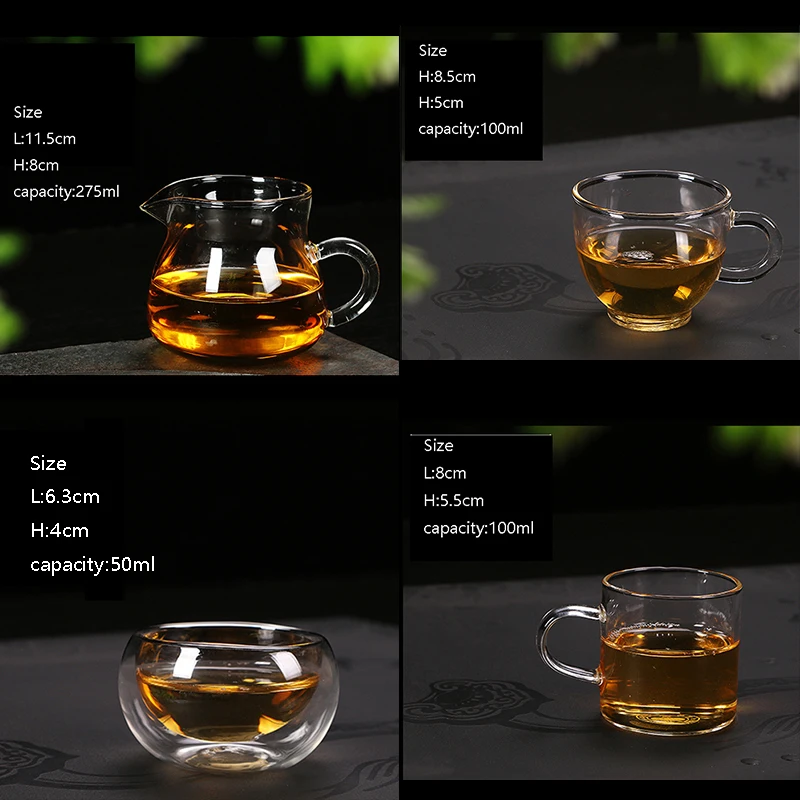 Brief Transparent Heat Resistant 1 Teapot Warm Tea Fair Cup 6 Teacup Kit Chinese Kung Fu Set Drinkware for Family Gifts | Дом и сад
