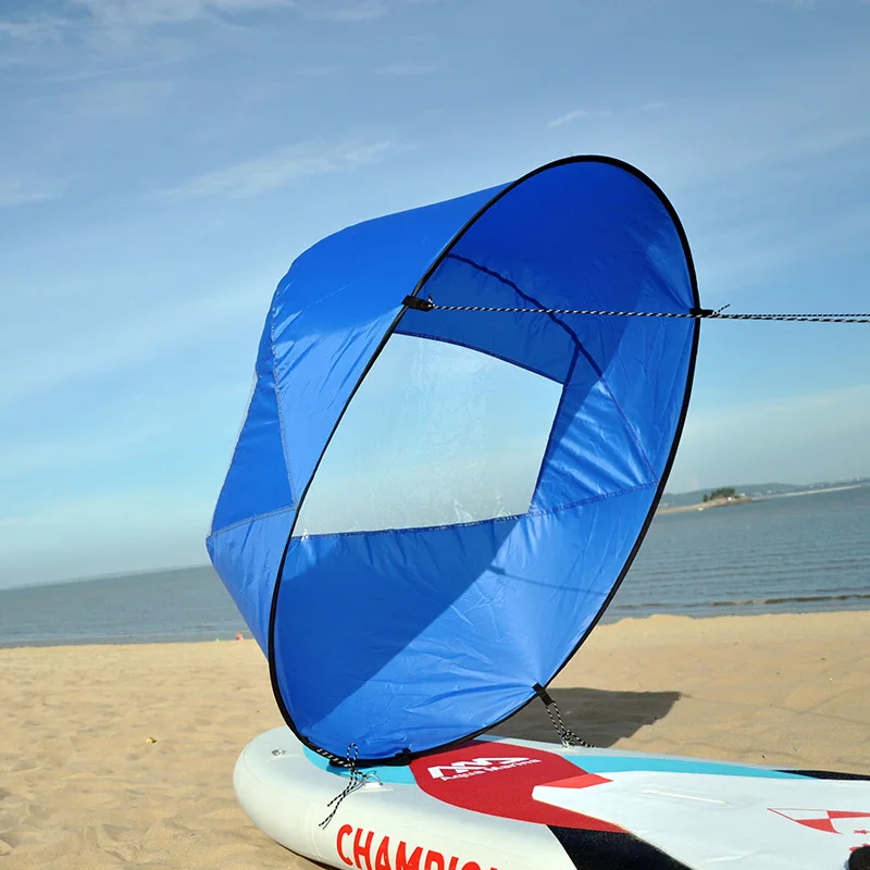 

Hot 42'/108 Cm Kayak Boat Wind Paddle Sailing Kit Popup Board Sail Rowing Downwind Boat Windpaddle With Clear Window 4 Colors