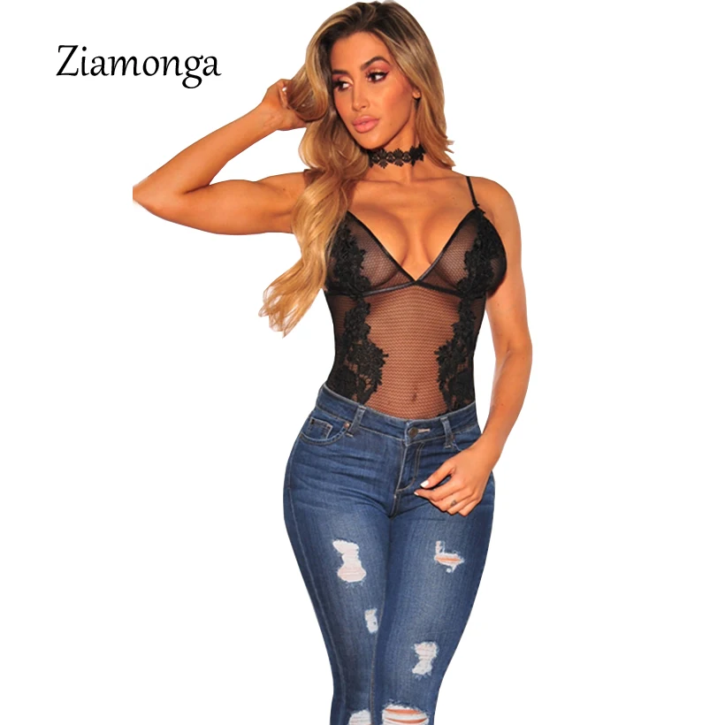 Ziamonga 2018 боди кружевные Комбинезоны женские Женский сексуальный Летний