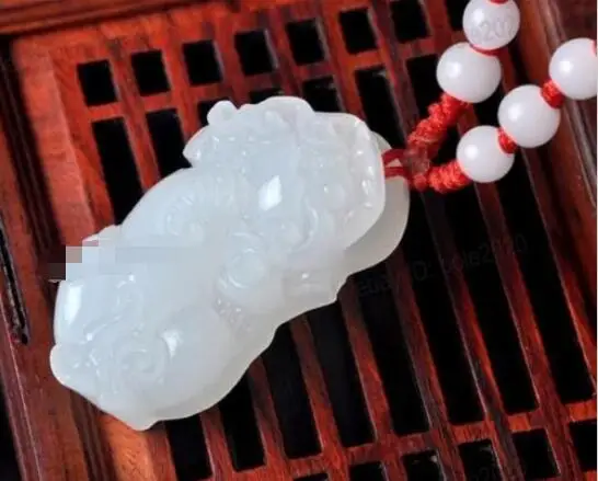 DYY Free Shipping &gt&gtBeautiful Natural White Jade Carved PiXiu Fine Lucky Pendants Rope Necklace | Украшения и аксессуары
