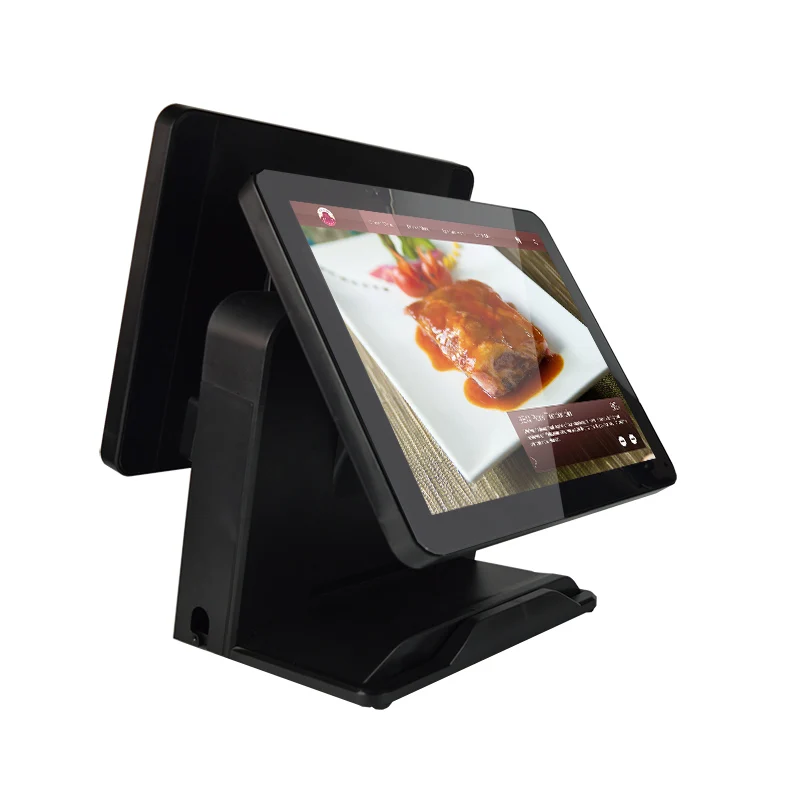 Black Haina сенсорный 15 дюймов Сенсорный экран АЗС POS Системы двойной Экран Wifi POS машина - Цвет: Black