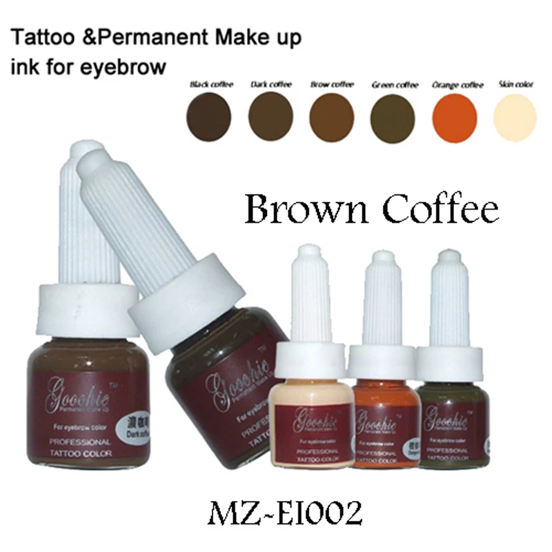 Перманентный макияж чернил пигмент для бровей коричневый кофе пигментного