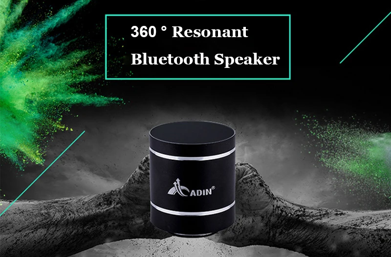 ADIN Mini 15 Вт металлическая Вибрация беспроводной Bluetooth динамик HiFi бас 3D стерео объемный FM радио TF сабвуфер с пультом дистанционного управления
