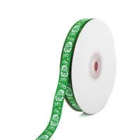 green color grosgrain printed white santa claus ribbon 38 10 mm handmade gift diy crafts tape
