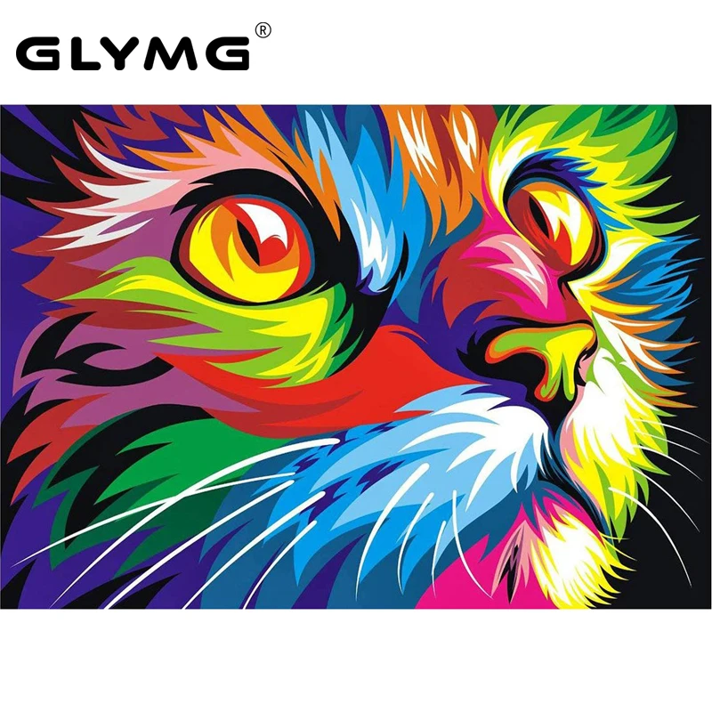 GLymg Diy цветные стразы для кошек алмазная краска вышивка крестиком полностью