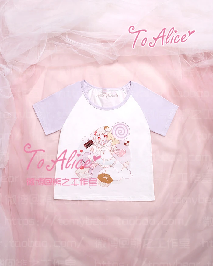 Карамельные летние костюмы для девочек 2 шт. в комплекте: короткая футболка с