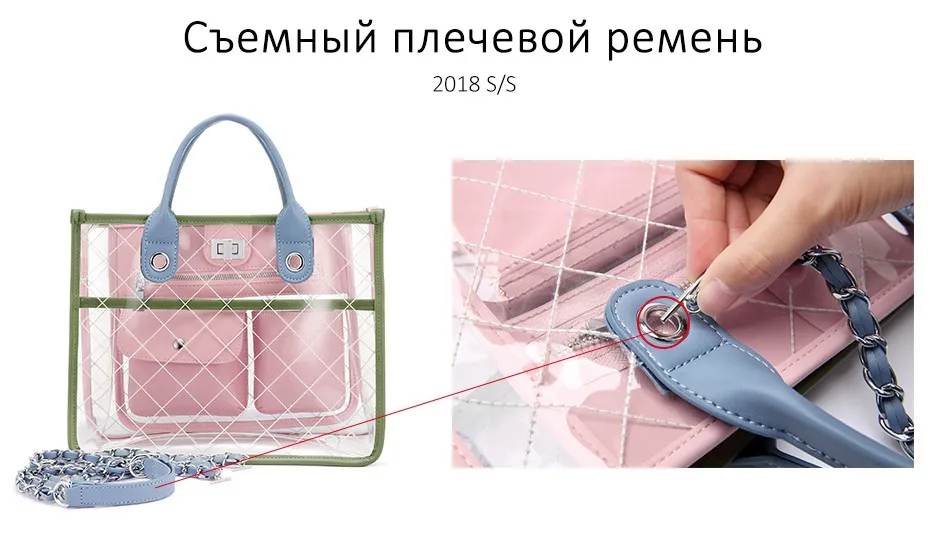 Женская сумка в руках LOVEVOOK, прозрачная сумка с короткими ручками для стадиона и школы, леиные большие сумки через плечо для девочек и дамы, изготовлен из ПУ и ПВХ