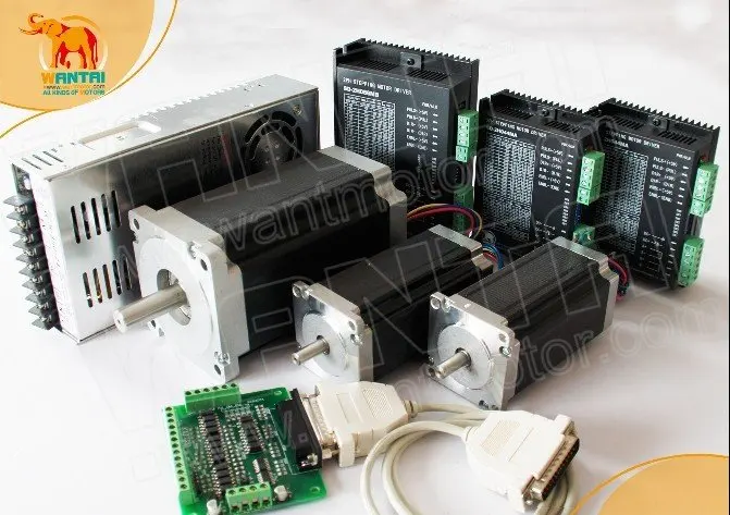 Новое поступление! 3-осевой шаговый двигатель Wantai 425oz (двойной вал) & 1232oz-in + драйвер DQ860MA & DQ542MA CNC набор для гравировки