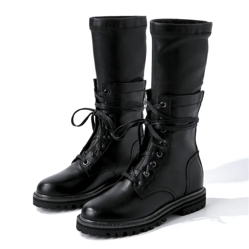 FEDONAS из натуральной кожи в стиле панк Мотоботы Вечерние обувь для ночного клуба