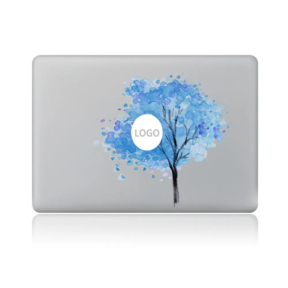 Акварель Радуга Дерево виниловая наклейка ноутбук Стикеры для DIY Macbook Pro Air 11 13 15 дюймов кожи ноутбука - Цвет: Blue tree