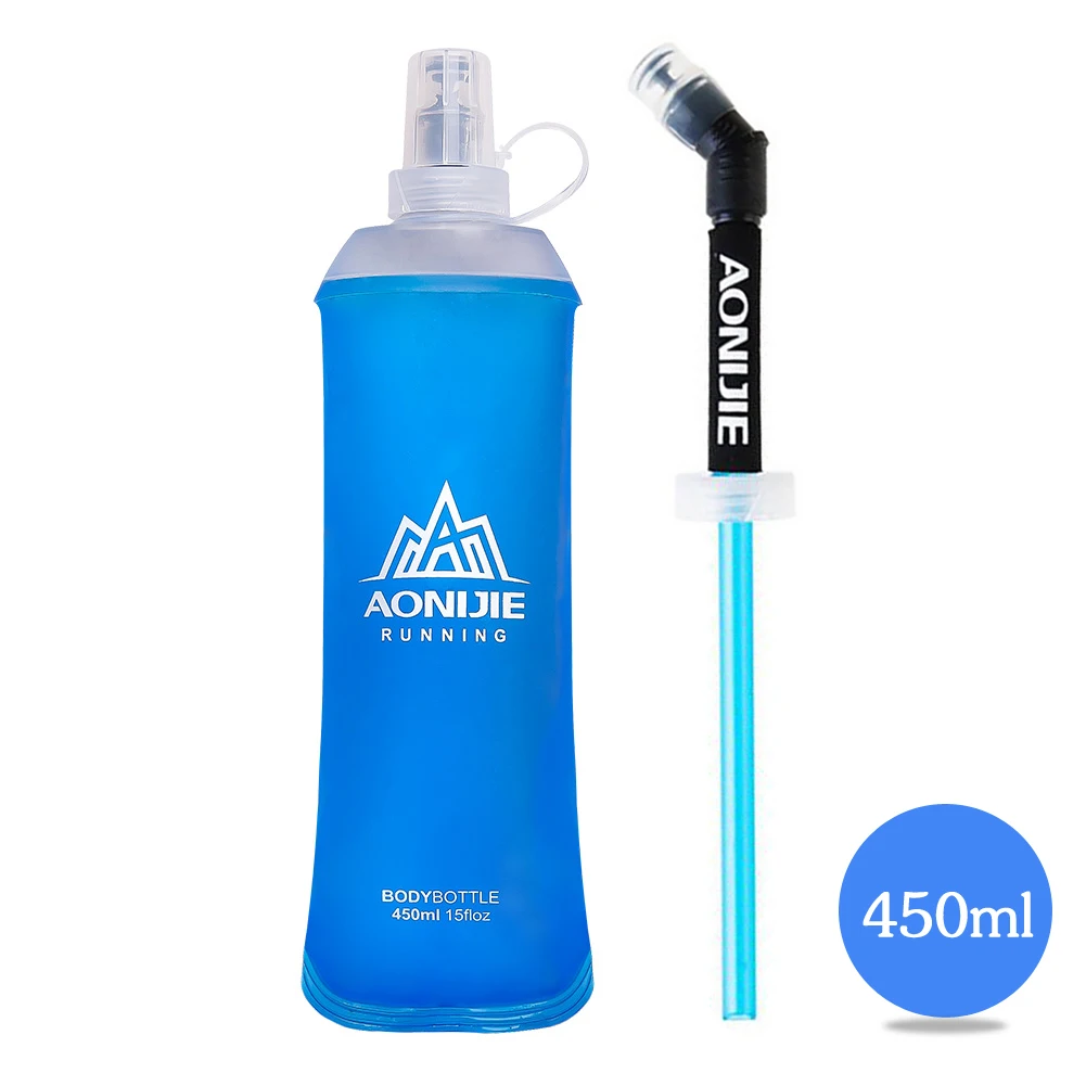 SD19-R450ML-Straw Мягкая Спортивная фляжка для бега AONIJIE, мягкая складная фляжка из ТПУ, сумка для воды Marathon 200 мл 250 мл 350 мл 600 мл - Цвет: SD19-R450ML-Straw