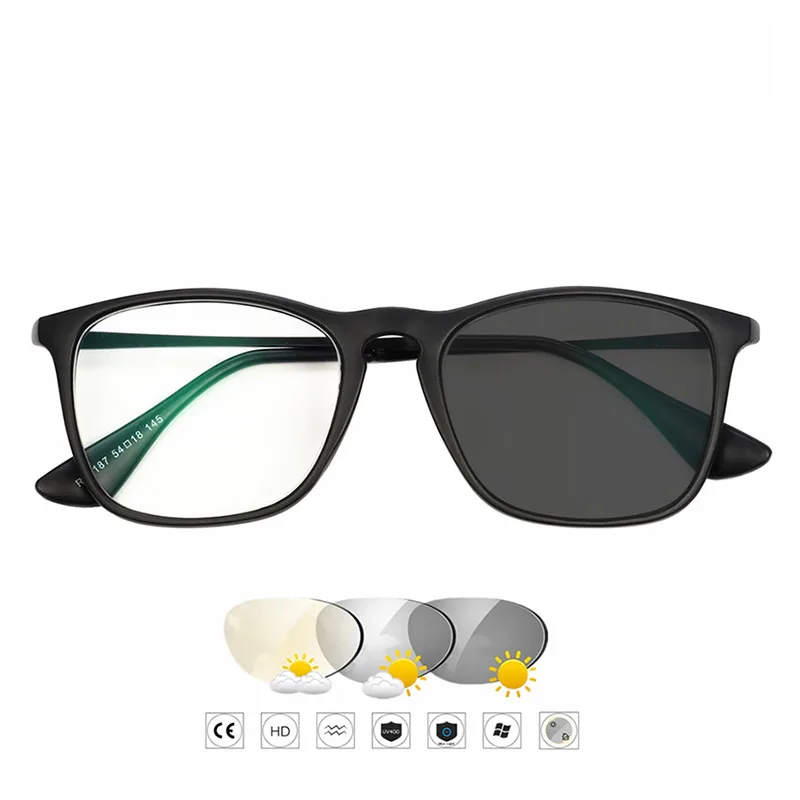 

Hotony Photochromic hyperopia Eyeglasses Finished myopia Glasses for Men Women Computer Optical Glasses Frame