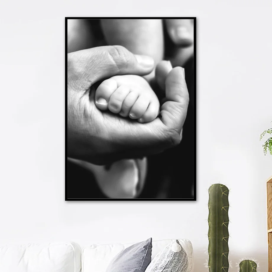 Home Decorative Nordic Style Canvas Painting Black White Baby Foot Quote Pictures Wall Art Prints Modular Poster For Living Room | Дом и сад
