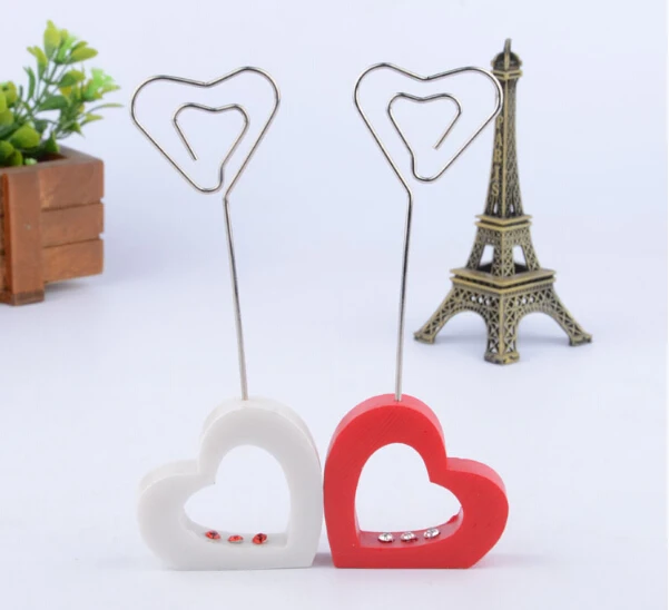 

20pcs Red&White Hollow Heart Number Menu Table Place Card Holder Clip Wedding Party Reception Favor
