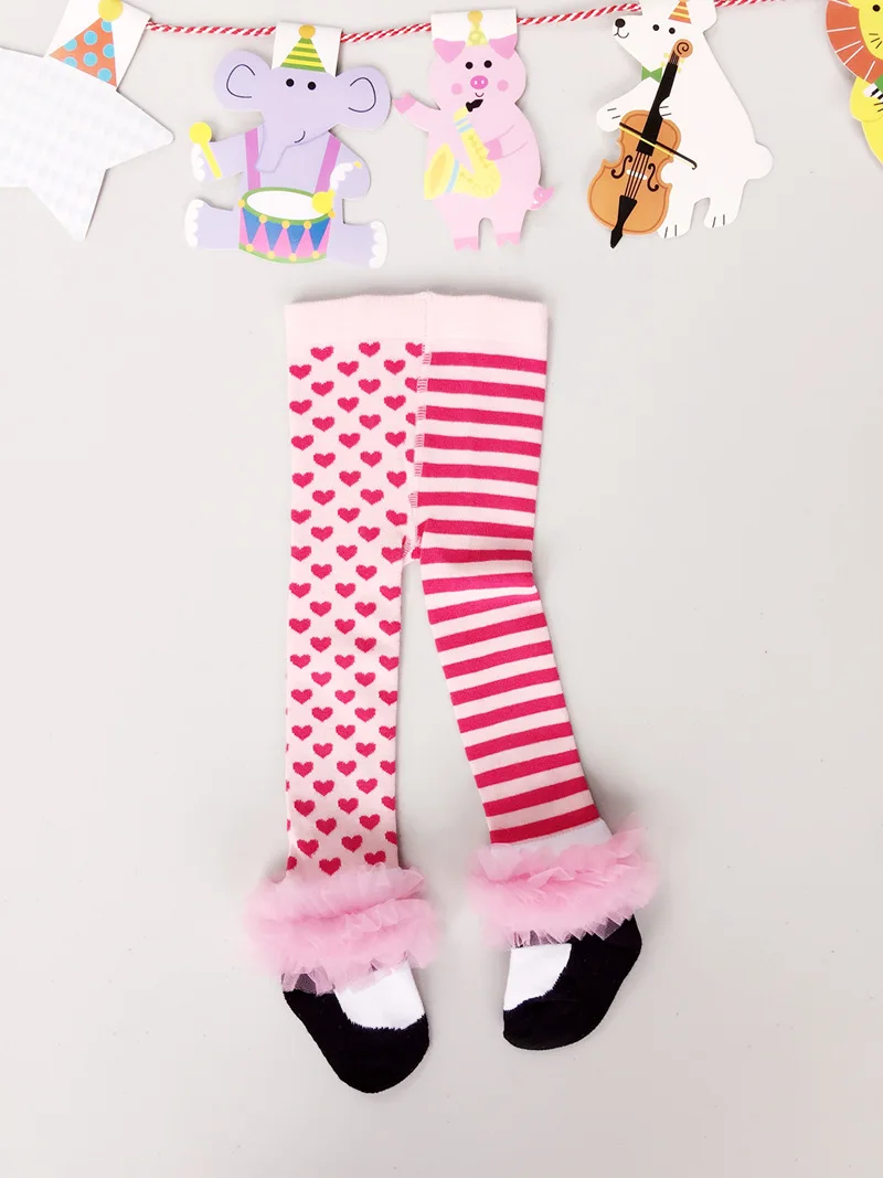 Tights колготки для маленьких девочек; одежда для малышей; Детские хлопковые брюки; колготки для младенцев; детские кружевные полосатые танцевальные штаны принцессы в горошек