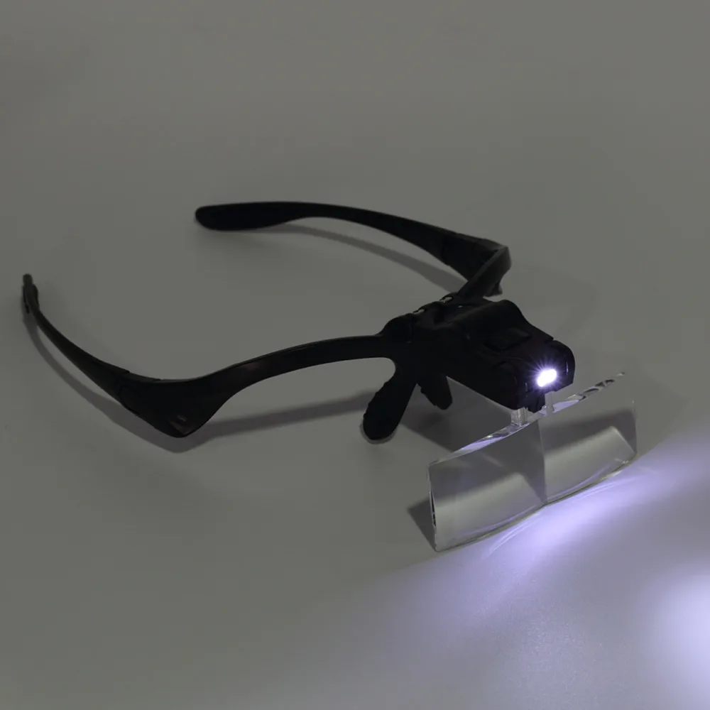 Lupa com Led Lente Ajustável Lupa Cabeça Óculos Joalheiro Reparação Relógio 3.5x