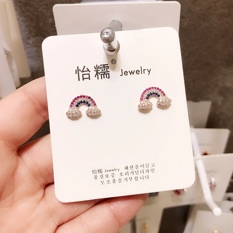 Серьги с серебряной иглой женские очень красивые милые микро инкрустированные