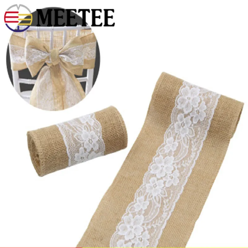 Meetee 15*240 см льняное кружевное полотно DIY из льна для стула с бантом на спине