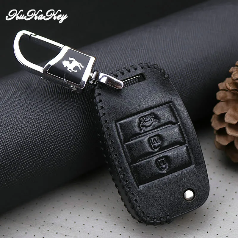 Kukakey кожа для KIA K2 K5 складной удаленный случае ключ Ключи Чехол Держатель Брелок
