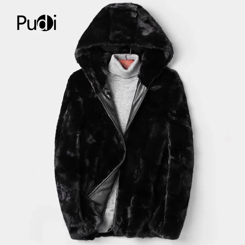 PUDI MT855 2018 Для мужчин новая мода натуральный мех норка меховая жилетка куртка для