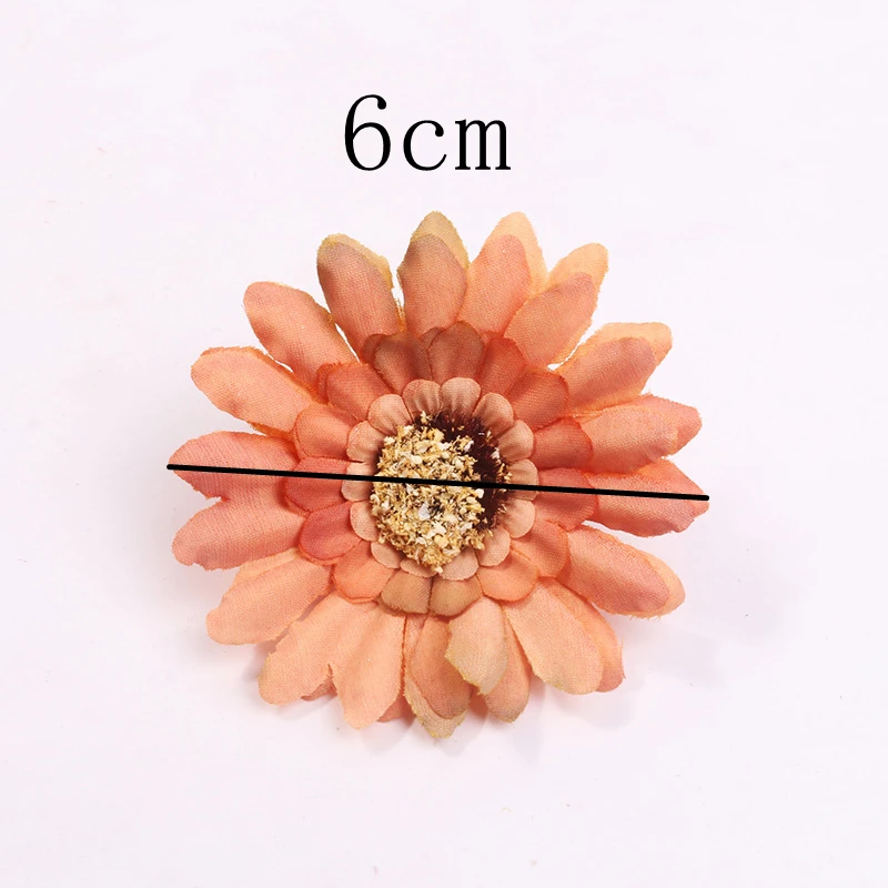 10pcs 6cm Mini Silk Sunflower Artificial Flower Head For Wedding DIY Decoration Headmade Scrapbooking Accessories Fake flowers | Дом и сад