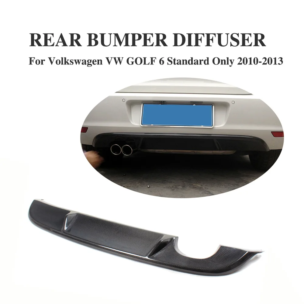 Задний диффузор из углеродного волокна спойлер для губ 2 выхлопных выхода Volkswagen VW
