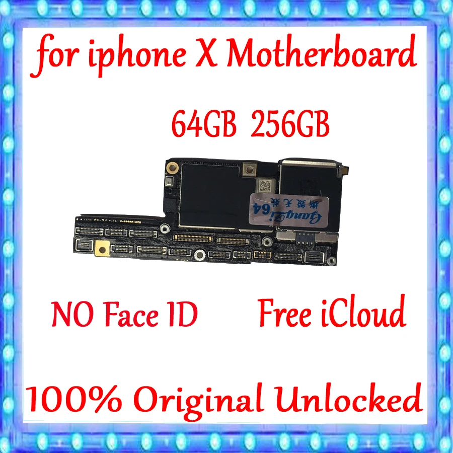 Заводская разблокированная материнская плата для iPhone X 64 ГБ 256 с чипами 100%
