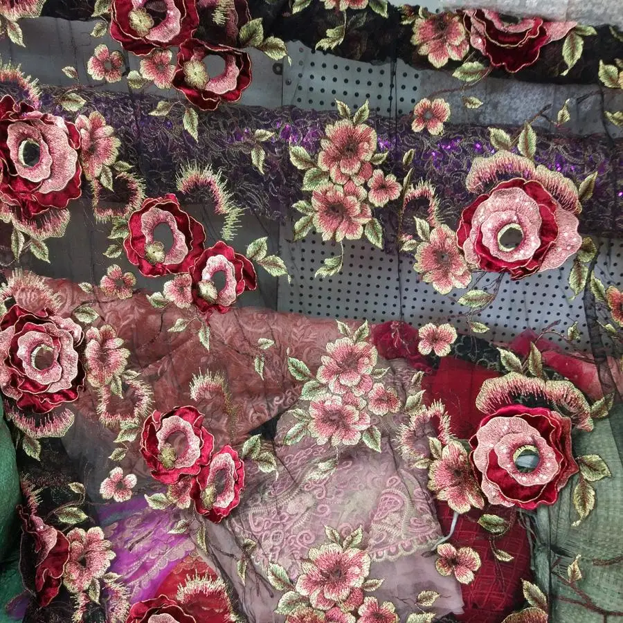 Роскошная вышивка материал для шитья ткань ручной работы специальный платья и